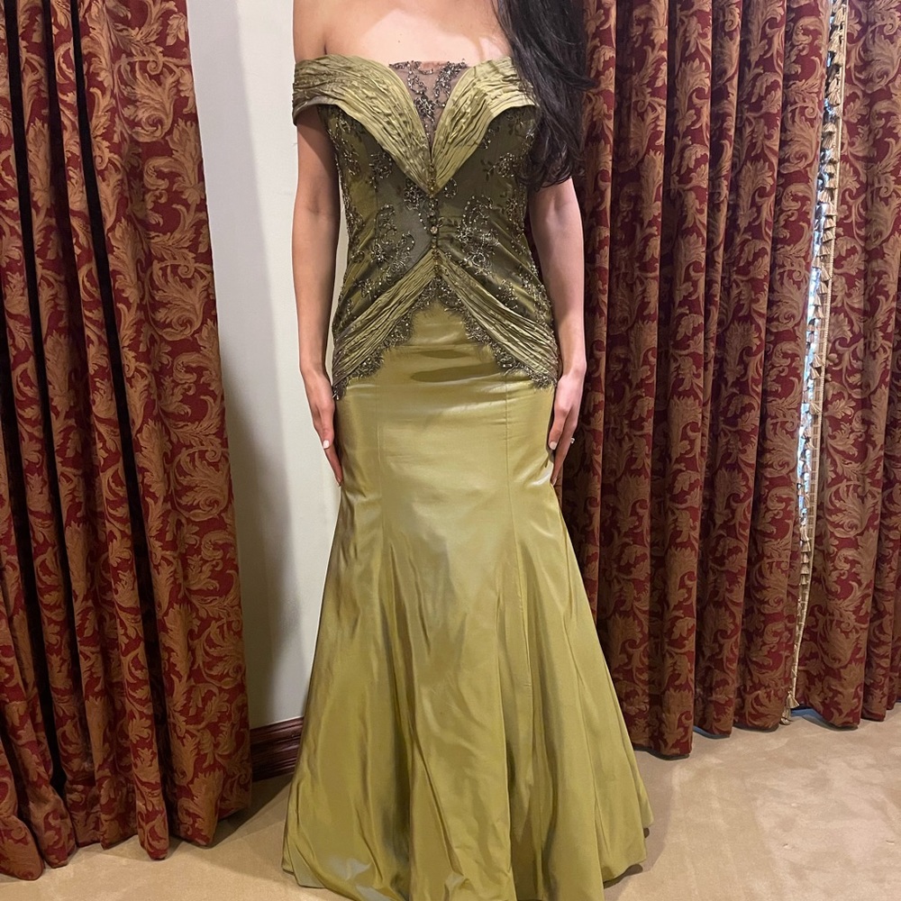 Beautiful olives green mermaid evening dress